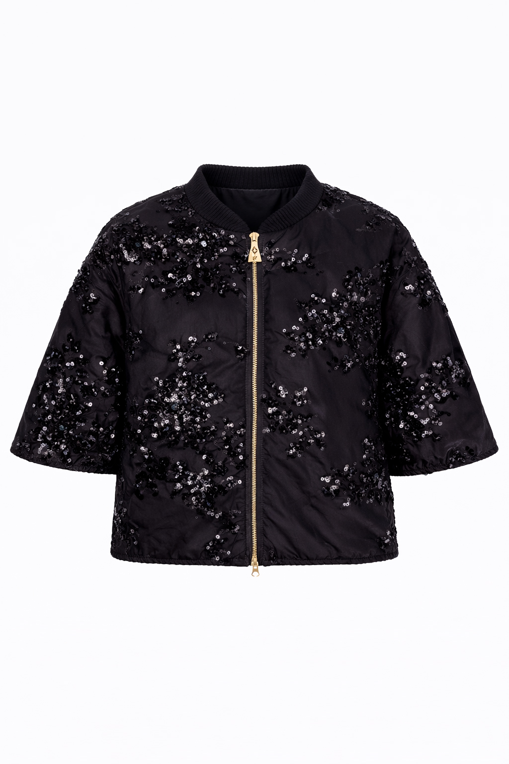MANTELLA PIUMINO CON PAILLETTES EMB.,4 TG,100% PL,MADE IN PRC  